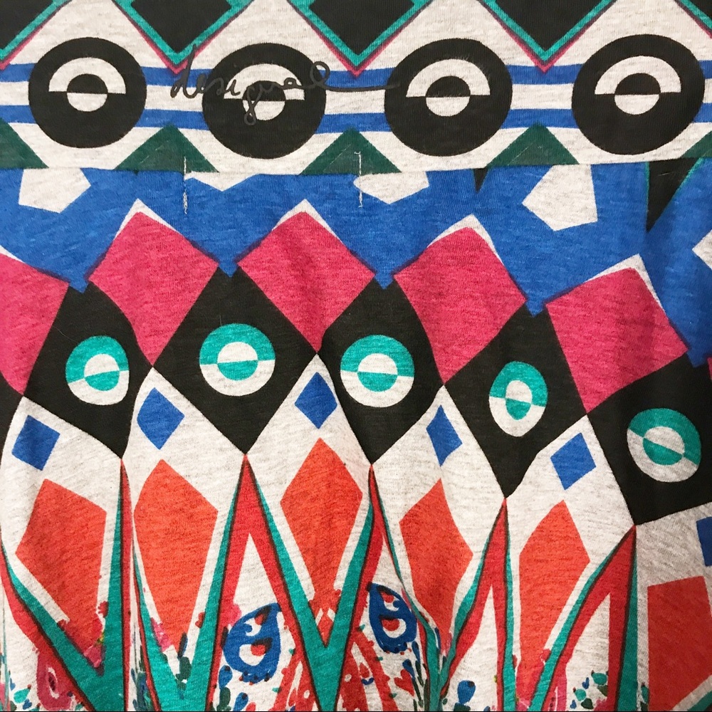 DESIGUAL | Gray Multi Color Cotton Skirt Medium - Picture 5 of 8